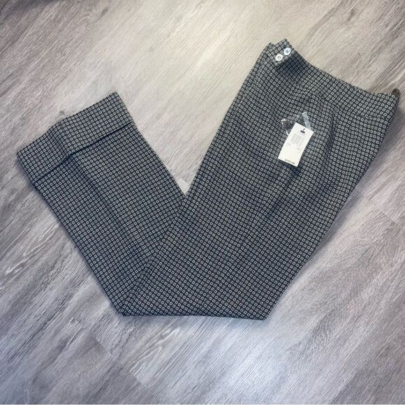 Anne Klein Size 4 Dress Pants Olive Green Geometric Print - Picture 3 of 14